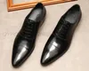 Noir café italien mode hommes chaussures de fête en cuir véritable Oxford chaussure hommes italien luxe mariage bureau richelieu chaussures habillées