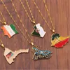 Pendant Necklaces Arab Algeria Africa Ethiopia Eritrea Map Necklace Oil Drop Women Jewelry252E