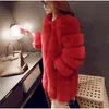 Nerazzurri Faux Fur Płaszcz Kobiety Zimowe zaciągnięcie rękawa Krótki top z ruki Ruched Pink Red Black Colored Fake Rabbit Fur Jacket T191209