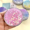 Liquid Bling Glitter Quicksand Portable Folding Mirror 5 Colors Double Sided Foldable Pocket Mirrors