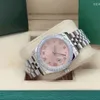 Women's Automatic Mechanical Watch 31mm Diamond Gemstone Classic pink stainless steel collapsible buckle waterproof women's watch
