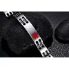 Vinterly Men Alert ID Bracelet Fashion Jewelry High Quality Rock Punk Black Silicone Stainless Steel Bangles For Link Chain226Z