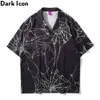 Spider Web Hawaiian Shirt Mannen Zomer Oversized Lichtgewicht Materiaal Holiday Beach Style Heren Shirts 210603