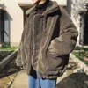Pamuk Kalın Kuzu Yün Palto Erkekler Kış Yastıklı Ceket Hong Kong Tarzı Öğrenci Sıcak Ceket Artı Boy Boyu Giyim 211025