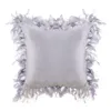 Solid Cushion Cover Feather Tassels fyrkantig kuddefodral Cream Pink Blue 45x45cm Hemdekoration SOFA 18 "Kudde/dekorativ