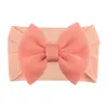 Big 5.5INCH Puff Bows Nylon Headband för Baby Girls Knotbow Nylon Turban Headband Barn Barn Hårtillbehör