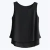 Летние топы женская блузка прихождение без рукавов O-шеи шифон плюс размер 5XL 4xL повседневная рубашка для девушки Шир 210719