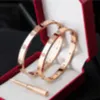 316L TiTitanium Classic Bangles Armbanden Voor Minnaar Mode Polsband Wedding Bangle Rose Gold Thanksgiving Day Armband met doos 15-21cm