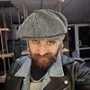 Casquettes de gavroche en laine pour hommes, casquettes plates à chevrons, casquette Gatsby, chapeaux de conduite de Golf en laine, chapeau d'inspiration Vintage, hiver Peaky Blinders2196753