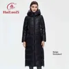 HaiLuoZi Women's Winter Coat Lengthened Style Women Thick Jacket Hooded Fashion Unique Design High-quality Cotton Parker 6022 211130