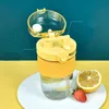 Dubbele drinken Tumblers Anti-Brandwinden Kleine Verse Plastic Cup Student Drink Straw Cups 5 Colors 350 / 500ml