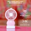 Färgglada Handsfree Cooling Mini Fan Portable LED Light, USB Laddning