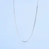 S925 Sterling Silver Long Box Chain Necklace for Women Gold Rose Gold Color Diy Jewelry Handgjorda tillbehör 50 55 60cm