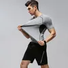 Erkek Eşofman Egzersiz Giysileri Tayt T-Shirt Eğitim Koşu Ekipmanları Spor Takım Elbise Basketbol Fitness