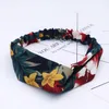 Designer pannband Silk Cross Elastic Women Painband Girls Flowers Hair Bands Scarf Accessories Gifts headwraps Knitting Lint FA173S
