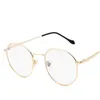 Fashion Sunglasses Frames Classic Trend Metal Round Frame Polygonal Eyeglasses Women's Eye Glasses Student Myopia Computer Optical Eyewear