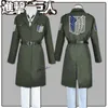 Attacco su Titan Eren Levi Costume Cosplay Donne Uomo Shingeki No Kyojin Scouting Legion Soldier Giacca giacca Cappotto a vento uniforme Y0913