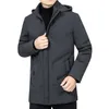 Veste d'hiver Hommes Parkas à capuche Manteau chaud Épaissir Zipper Outwear s s Marque Rembourré 210916
