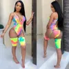 Frauen sexy ein Stück Schlangendruck Bikini Schnürhalter Badeanzug Badeanzug Badeanzug Unregelmäßige Schlinge Jumpsuit Strampler