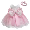 Flickklänningar 0-2 år Baby Flickor Dräktklänning Född Kläder Prinsessa För första 1:a års födelsedag Jul Spädbarnsfest