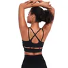Наряд йоги с высокой силовой амортизатором Quick Dry Dry Fitness Bra Bra Vest 2022 Летние тонкие плечевые ремни пересекают спортивные женщины