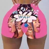 Dames shorts broek sexy kleding strak personalisatie patroon geprinte yoga broek damesbroekers stuitligging fashion slipje