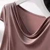 50% Naturel Silk Plus taille modis streetwear blanc t-shirt femmes Camiseta Mujer Tshirt T-shirt tee-shirt Femme Tops Women Shirts x0628