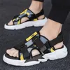 Summer breathable leisure personality beach sandals trendy slippers stitching contrast three colors optional soft comfortable non-slip and wear-resistant