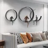 Creatieve Denker Figuur 3D Stereo Muur Opknoping Home Decoratieve Moderne Smeedijzeren Ambachten Achtergrond Decoratie Ornamenten beeldjes