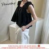 Yitimuceng Crop Tops Kobiety Oversized Sexy Streetwear Camis Fashion Drzewo Jadalne Drzewo Grzyb Top Khaki White Black Latem 210601