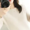 Mode Kaschmir Pullover Frauen Gestrickte Kurzarm Pullover Sweter Oansatz Koreanische Version Tops Pull Femme 210922