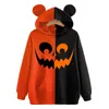 Women's Hoodies Women's & Sweatshirts Halloween Pumpkin Face Graphic Womens Winter Tops Kawaii Patchwork Clothes Party Shirt