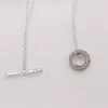 jewelry Necklace Designer pandora Valentine Circle Logo T-bar Heart 925 Sterling silver Designer Necklace for women chain pendant set birthday gifts 399050C01-80