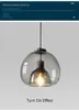 Nordic Glass Ball Pendant Lights Industriell Hängande lampa Lyxig svart järnkonst ljuskrona Kök Hotel Decor Lamps