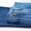 Heren jeans 2022 zomer klassieke stijl dunne rechte been zakelijke casual stretch denim broek lichtblauwe broek mannelijk merk