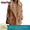 Wysokiej Jakości Teddy Coat Kobiety Eleganckie Grube Zimowe Pluszowe Sztuczne Fluffy Fleece Dual Pocket Faux Fur Kurtka Kobieta 210428