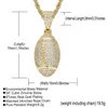 Bling 18k Gold Cubic Zirconia baskethalsband 60 cm Golden Chains smycken Set Copper Diamond Hip Hop Sport Football Pendant Rap6815546