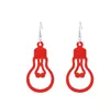 Bulb Shape Wooden Dangle Earrings Simple Colorful Wood Geometric Earring Silver-Plated Eardrop