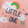 2-7Y Summer Kid Boy Girl Pigiama Set Cute Rainbow Sleepwear T shirt + Pantaloncini Abiti Costumi 210515