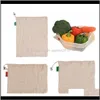 10 Pack Reusable Produce Bags Organic Cotton Mesh For Fruit Vegetable Grocery Shopping And Storage S M L Sga06 Arhcj