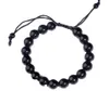 Brins de perles Drainage lymphatique obsidienne Fitness Bracelet matériau perle diamètre 10mm noir unisexe Fawn22