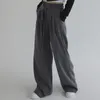 Women's Pants & Capris Women Wide Leg Trousers Office Solid Casual Loose Pockets Korean Style All-match High Waist Fashion Mujer Ins