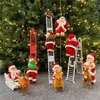 Party Favor Red Ladder Christmas Decoration Elektryczne Santa Wspinaczka Zabawki Koraliki Dwuosobowa Lalka Drabina Dzieci Xmas Zabawki ZC402