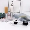 in stock 8ml clear packaging bottles transparent large brush bar lip oil color tube cosmetics lipstick package black white cover