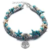 Plusieurs couches étoile de mer coquille bracelets de cheville pour femmes Vintage Boho perles chaîne Bracelet de cheville bijoux de plage