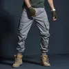 カーキカジュアルパンツ男性軍事戦術ジョガーズ迷彩貨物マルチポケットファッションアーミープラスサイズのズボンW176男性の