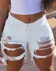 Women Fashion Casual Denim Short Pants Women Trousers Plus Size Oversized Summer Shorts Cutout Fringe Hem Casual Denim Shorts 210716
