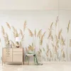 Nordic Style Reed Plant Wallpaper Modern Living Room Bedroom Home Decor Self-Adhesive Waterproof 3D Wall Sticker Papel De Parede