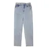 Vår och vinter hög midja ljus blå denimtwo asymmetriska bitar full längd byxor kvinnlig denim jeans wo04705l 210421