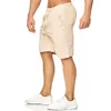 Mäns Shorts Mens Casual Fashion Flax 2021 Sommar Linne Solid Kort Byxor Man Sport Running Training Bermudas Oversiszed 3XL